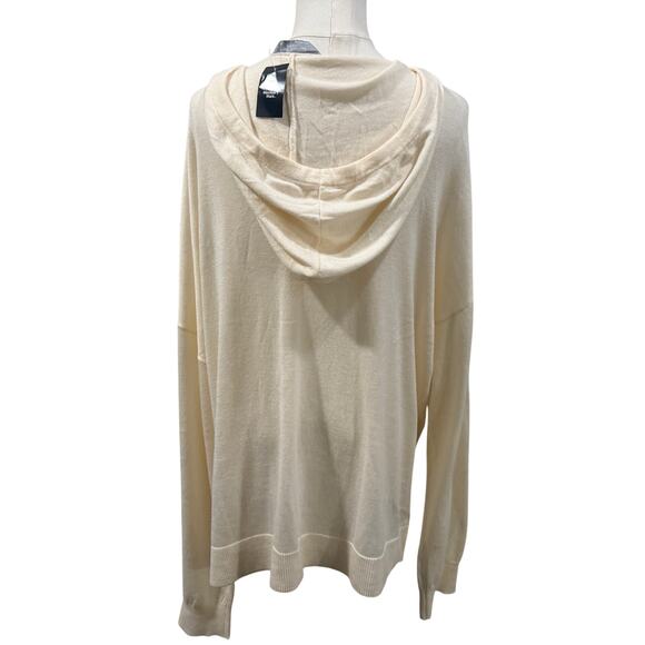 Members Mark Luxury Knitwear Cashmere Blend Light Hoodie Cream Women XXL Soft - Picture 2 of 7